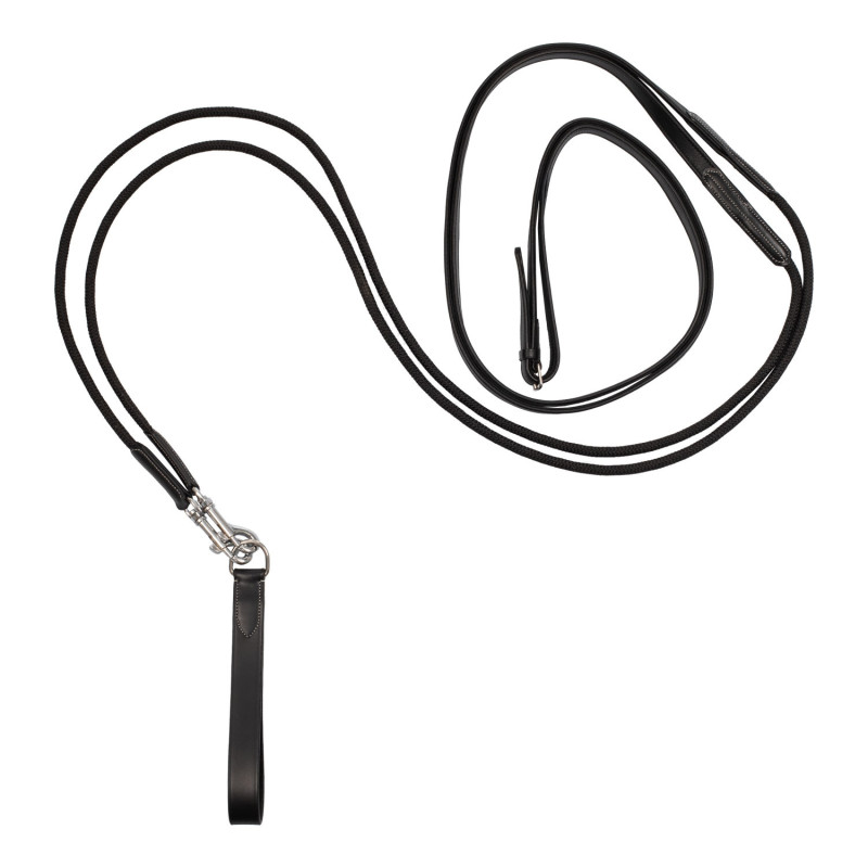 Rênes allemandes cuir et nylon Equestro