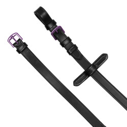 Rênes en cuir et caoutchouc violet Equestro