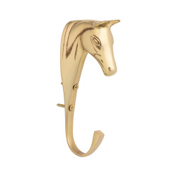 Porte-bridon tête de cheval laiton Supreme