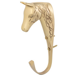Porte-bridon tête de cheval laiton Supreme