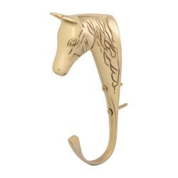 Crochet à tête de cheval en laiton massif