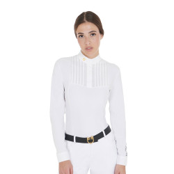 Polo de concours coton plissé femme Equestro