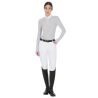 Polo femme à manches longues en tissu technique gratté