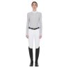 Polo femme à manches longues en tissu technique gratté