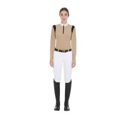 Polo femme slim fit en tissu technique