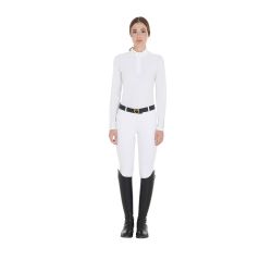 Polo femme slim fit en tissu technique