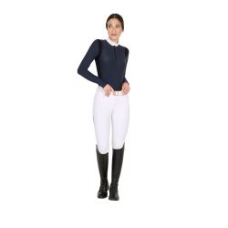 Polo femme slim fit en tissu technique