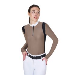 Polo femme slim fit en tissu technique