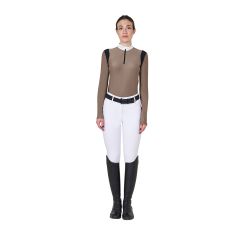 Polo femme slim fit en tissu technique