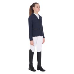 Veste de concours fille trois boutons ajourée