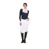 Polo femme coupe slim avec coton plissé