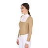 Polo femme coupe slim avec coton plissé