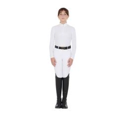 Polo slim fit pour fille en tissu technique gratté