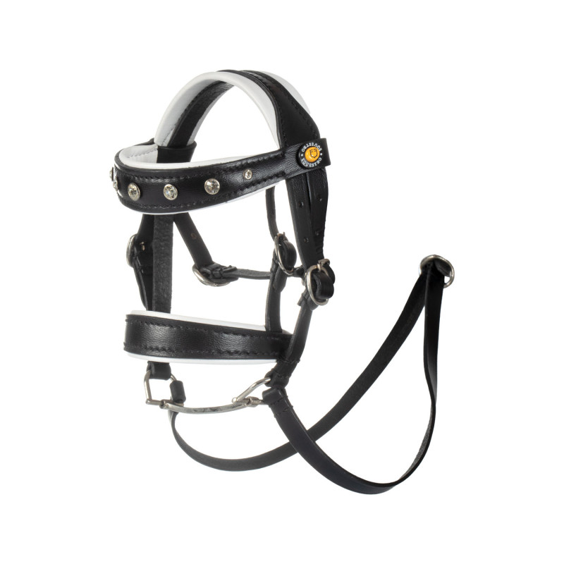 Bridon cuir et strass pour cheval en peluche Equestro