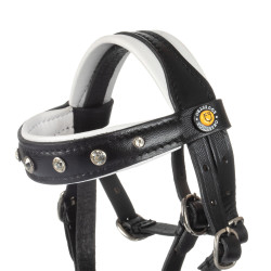 Bridon cuir et strass pour cheval en peluche Equestro