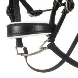 Bridon cuir et strass pour cheval en peluche Equestro