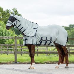 Chemise anti-mouches avec cou et masque QHP - Gris