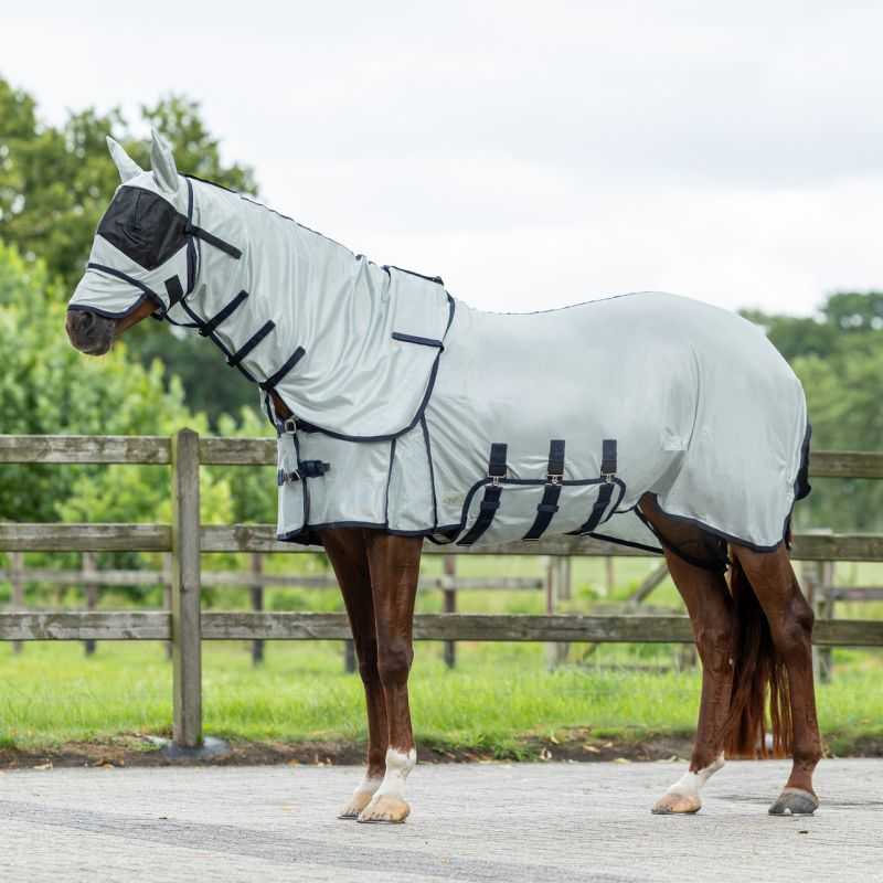 Chemise anti-mouches avec cou et masque QHP - Gris