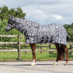 Chemise anti-mouches avec cou et masque QHP - Zèbre