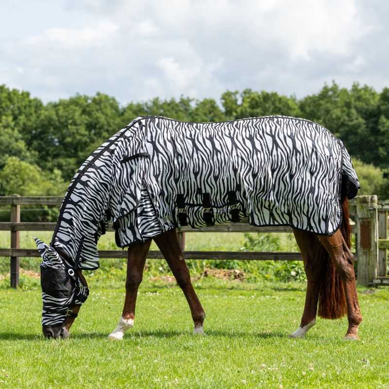 Chemise anti-mouches avec cou et masque QHP - Zèbre