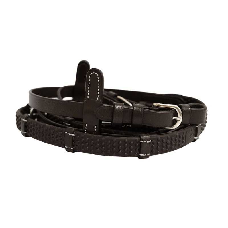 Rênes caoutchouc 7 arrêtoirs Soft Linea Canter